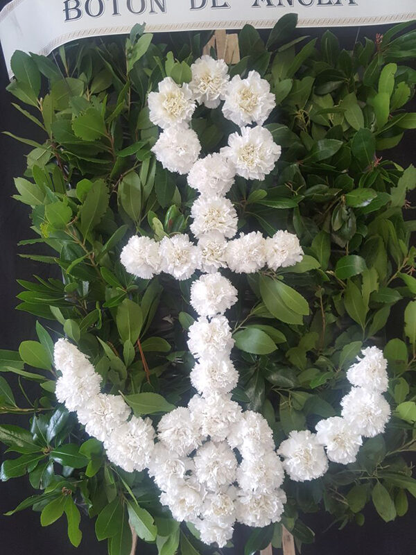 Flores funeral ancla de clavel blanco